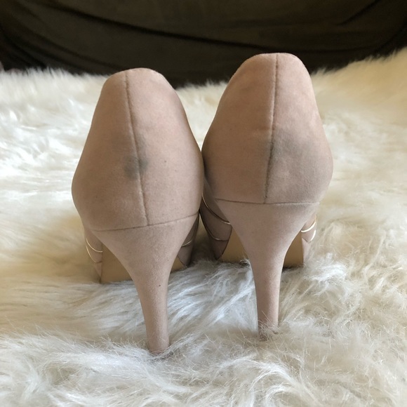 👠Women’s Jimmy Choo Kilda Gold Peep Platforms 👠 - Picture 3 of 5